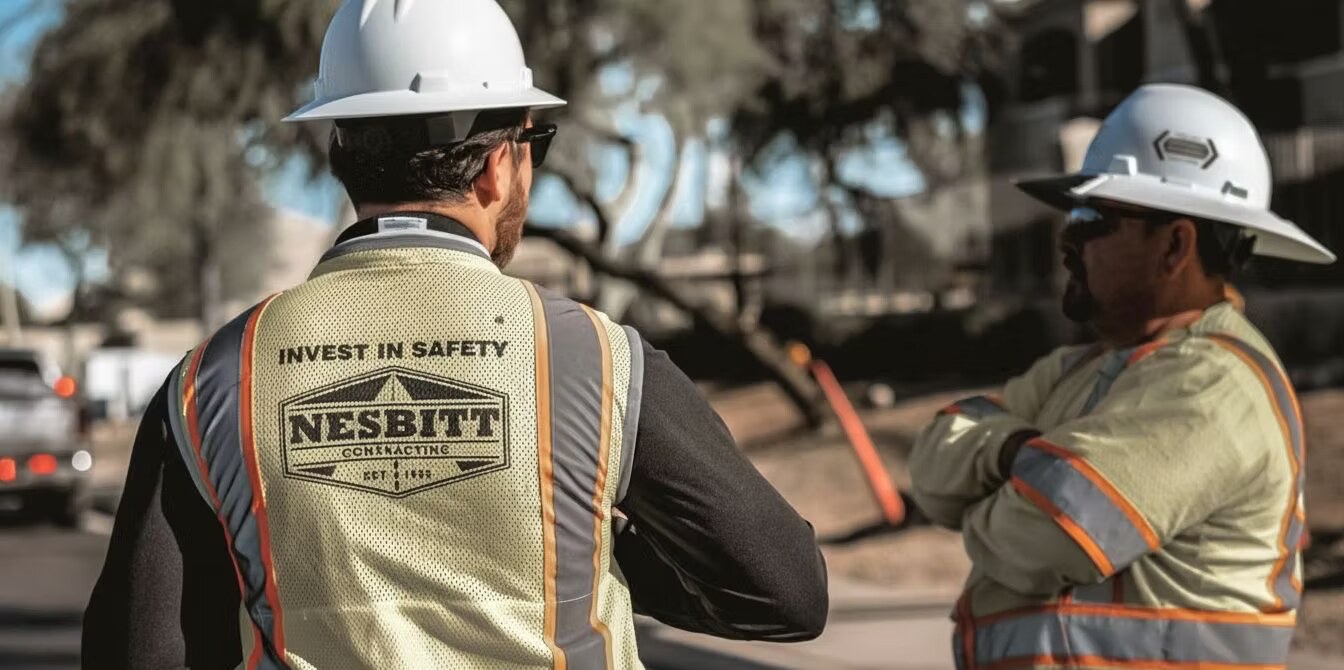 Brandon on site with the Nesbitt Contracting field team